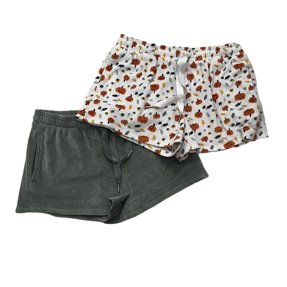 Jaclyn Intimates Sleep Shorts Women's Size S Set of 2 Green and White
